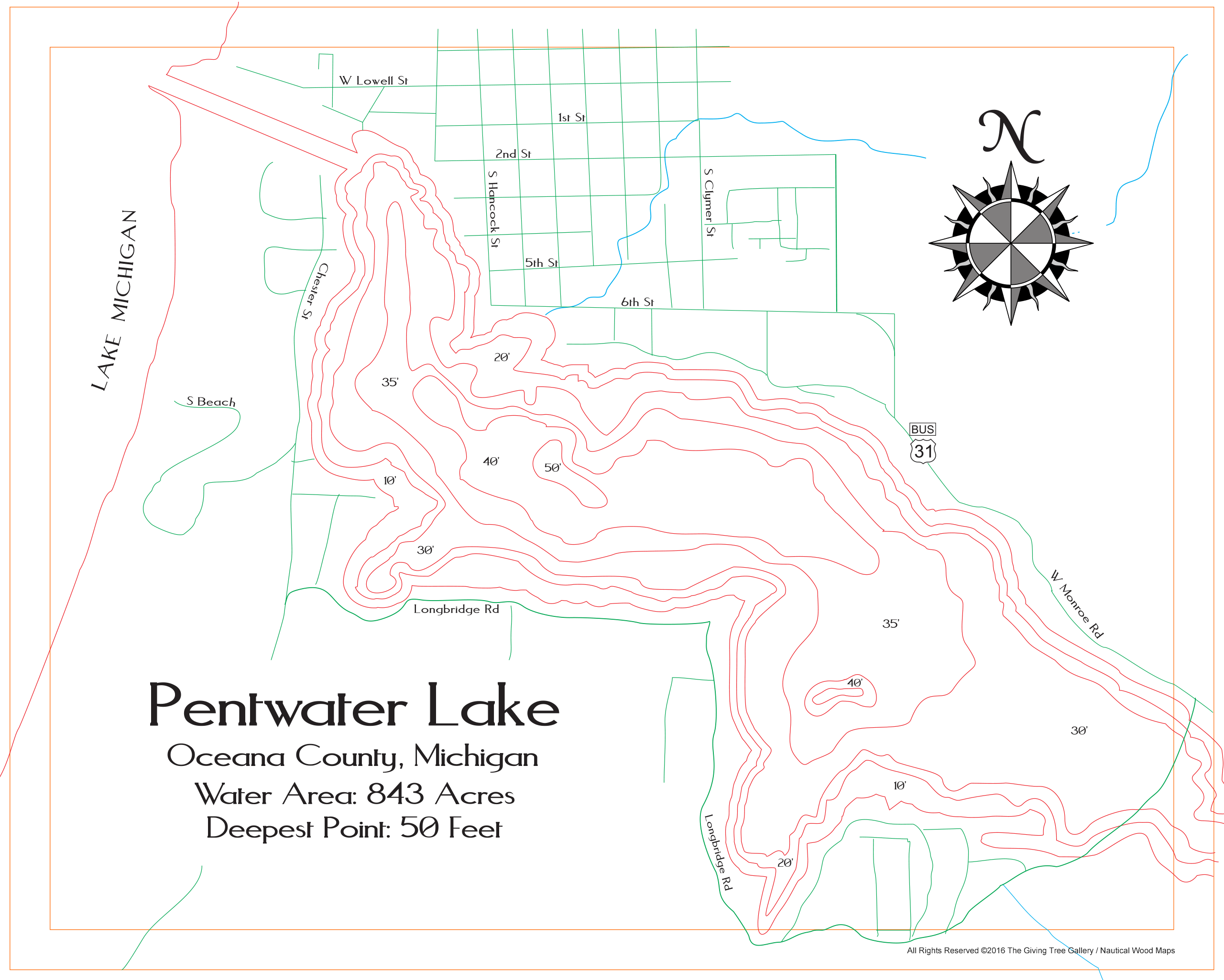 Pentwater State Park Map 2691